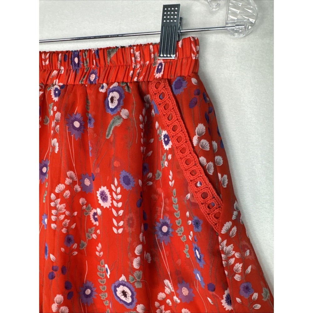 Allison New York Flirty Shorts Sx 25in Waist Sheer and Lined Fringe PomPoms BoHo - Picture 4 of 9